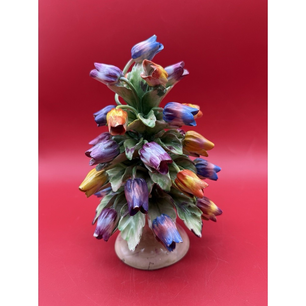 Vintage Capodimonte Tulip Tree 8" Hand Painted